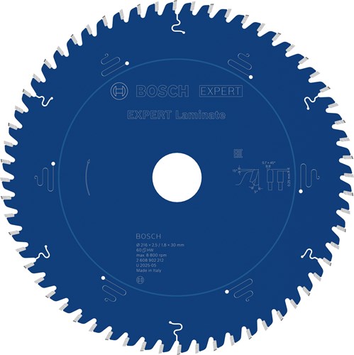 Bosch Accessoires expert laminate cirkelzaagblad | 216 x 2,5 1,8 x 30 mm | t60 - 2608902212