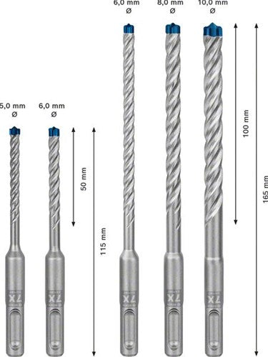 Bosch Accessoires expert sds plus-7x hamerboor 5 6 6 8 10 mm 5-delig - 2608900197