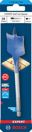Bosch Accessoires expert speedboor self cut speed | zeskantschacht | 28 x 152 mm - 2608902100