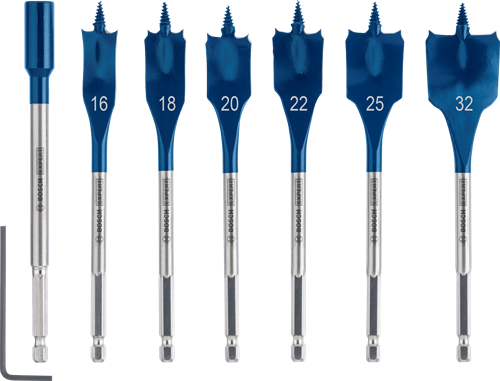 Bosch Blauw Bosch accessoires expert speedborenset self cut speed | 7-delig | 16, 18, 20, 22, 25, 32 mm - 2608902110