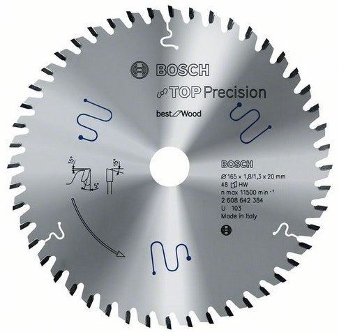 Bosch Accessoires hm cirkelzaagbl. best for wood 165x20 t48 | 2608642384 (voor o.a gkt 55 gce) - 2608642384
