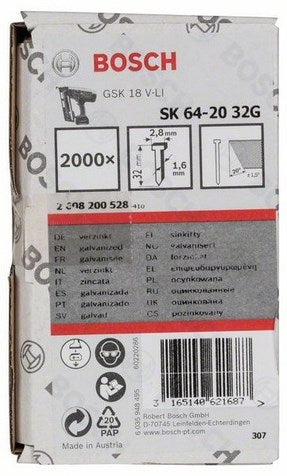 Bosch Accessoires nagel met verzonken kop sk64 20 32g - 2608200528