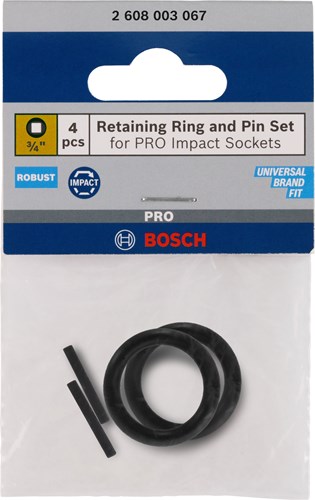 Bosch Accessoires pin en ring 3 4 krachtdoppen | 4 stuks - 2608003067