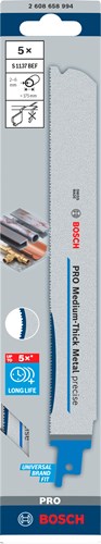 Bosch Accessoires pro medium-thick metal precise s1137bef zaagblad | 1 |1 x 25 x 225 mm | 5-delig - 2608658994