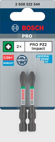 Bosch Accessoires pro pozidriv slagschroefbit | pz2 | 55 mm | 2 stuks - 2608522544