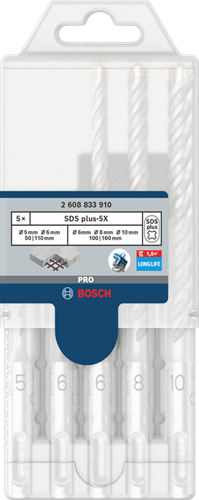 Bosch Accessoires pro sds plus-5x hamerboorset | 5 6 6 8 10 mm | 7-delig - 2608707246