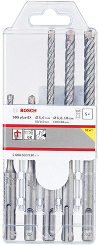 Bosch Accessoires pro sds plus-5x hammer drill bit set | 5 6 6 8 10 mm | 5 pcs - 2608833910