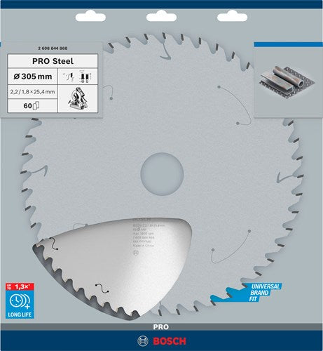 Bosch Accessoires pro steel cirkelzaagblad voor gesnoerde machines | 305 x 2 |2 x 25 |4 mm | t60 - 2608844868