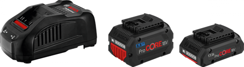 Bosch Blauw 18v starterset met 2 accu's | 1x procore18v 5.5ah + 1x procore18v 4,0ah + lader gal 1880 cv - 1600a0214a
