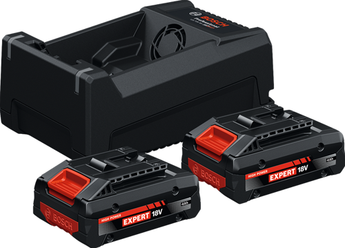 Bosch Blauw accu starterset exba18v-40 | 2x 4.0ah exba18v-40 accu + lader gal 12v 18v-80 - 1600a0373j
