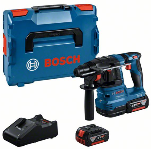 Bosch Blauw gbh 18v-22 accu boorhamer | 1,9j | 2 x 4,0 ah accu + snellader | in l-boxx - 0611924002