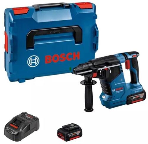 Bosch Blauw Bosch accu boorhamer gbh 18v-24 c 2x 5.0 ah accu + lader in l-b...