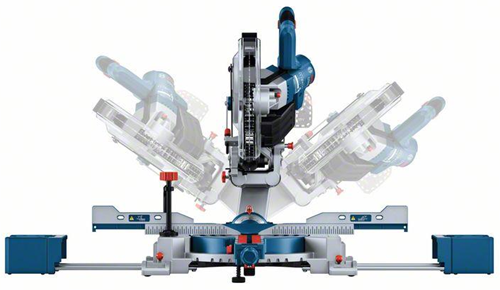 Bosch Blauw gcm 18v-254 d accu afkortzaag | 254 mm | zonder accu's en lader - 0601b51100