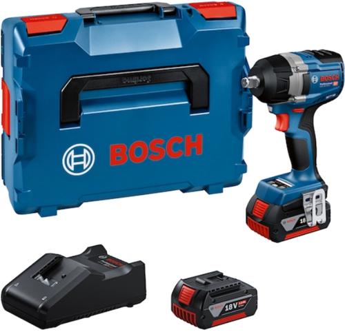 Bosch Blauw gds 18v-750 c accu slagmoeraanzetter | inclusief 2x gba 18v 5,0 ah accu's en lader gal 18v-40 - 06019l9003