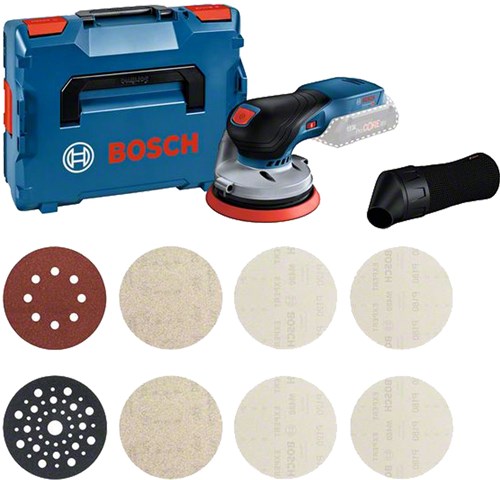 Bosch Blauw gex 18v-125 professional | accu-excenterschuurmachine | 18v zonder accu's lader + m480 starterset | in l-boxx - 0615a5004h