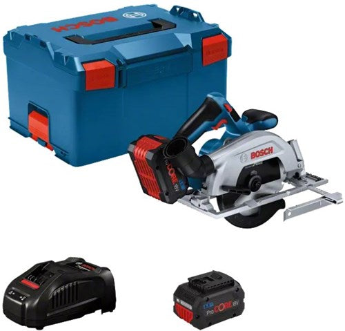 Bosch Blauw gks 18v-57-2 accu-cirkelzaag | 165 mm | 2 x 5.5 ah accu + snellader | in l-boxx 06016c1202