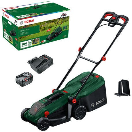 Bosch Groen accumaaier rotak 18v-32 | incl. 1 x 18 v li-ion accu (4,0 ah) + al18v-44 lader + mulchplug - 06008b9p00