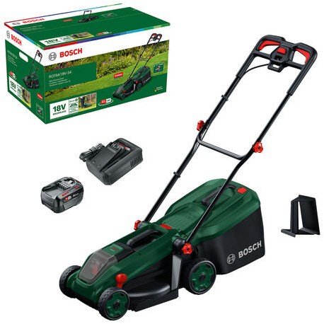 Bosch Groen accumaaier rotak 18v-34 | incl. 1 x 18 v li-ion accu (4,0 ah) + al18v-44 lader + mulchplug - 06008b9n00