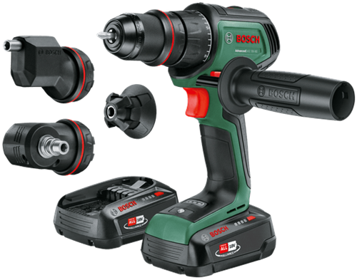 Bosch Groen advanceddrill 18v-80 quicksnap accuschroefboormachine | 45-min. lader (al 18v-44) en 2x 18 v li-ion accu's (2,5 ah)) - 06039e2004