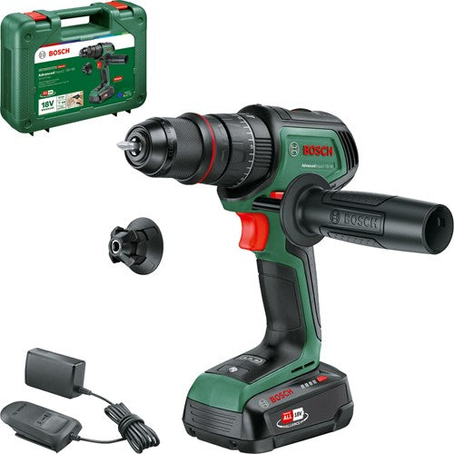 Bosch Groen advancedimpact 18v-80 quicksnap | accu klopboormachine | 82 nm | 1 x 2,5 ah accu + oplader | in koffer - 06039e2101