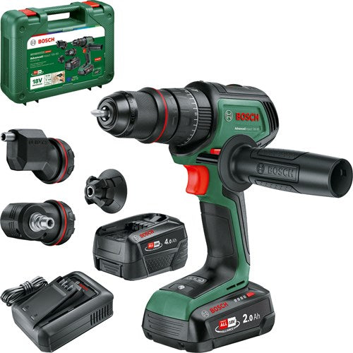 Bosch Groen advancedimpact 18v-80 quicksnap | accu klopboormachine | 82 nm | incl. accessoires | 2x 18 v li-ion accu's (2,5 ah 4.0 ah) + oplader | in koffer - 06039e2104