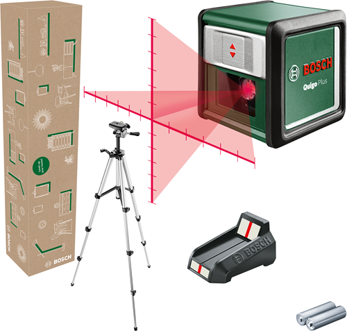 Bosch Groen quigo plus kruislijnlaser | inclusief batterijen en statief - 06036636z0