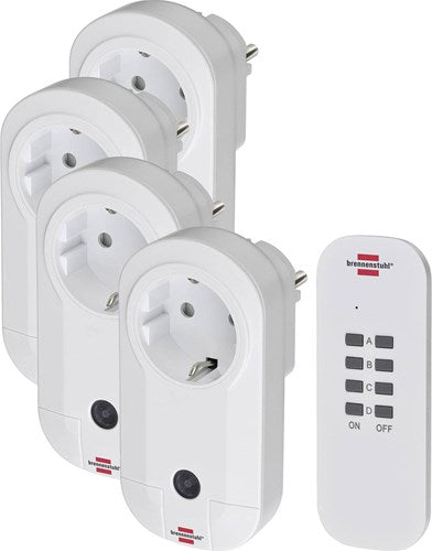 Brennenstuhl comfort-line radiografisch bediende schakelaarset 4x ip20 - 1507050