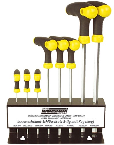 Brüder Mannesmann inbus t-greepset 8 dlg (hobby) - 18165