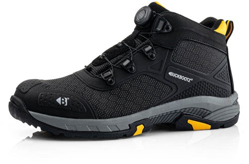 Buckbootz werkschoen tradez wheelz mid s1ps boa | zwart | maat 42 - 5055138026885