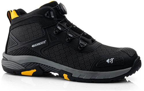 Buckbootz werkschoen tradez wheelz mid s1ps boa | zwart | maat 43 - 5055138026892