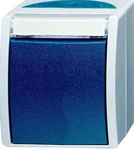 Busch Jaeger swd opbouw wissel schakelaar blauw - 4696050