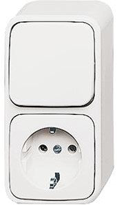 Busch Jaeger wit opbouw combinatie wissel ra - 4693210