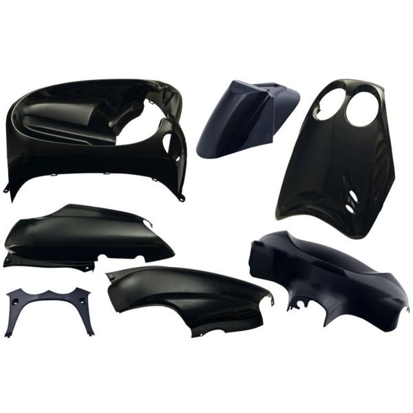 Edge Plaatset 7-delig voor yamaha neo's van bouwjaar 2002 tot 2008 met digitale cockpick - metallic zwart