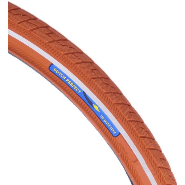 Dutchperfect Buitenband dutch perfect 28 x 1.40 40-622mm anti-lek - bruin met reflectie