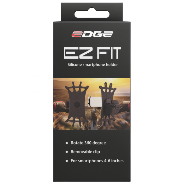 Edge Telefoonhouder ez fit - 360° - siliconen - zwart