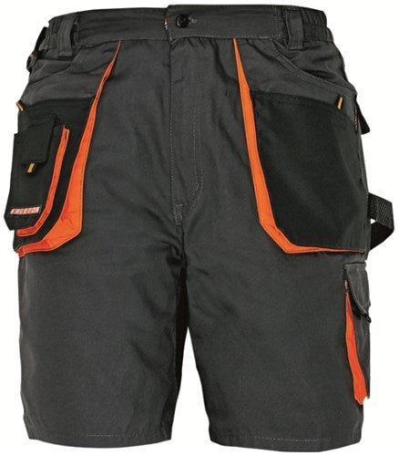 Cerva crv emerton korte werkbroek 03100003 | kleur zwart oranje | maat 62 - 00.200.001.62