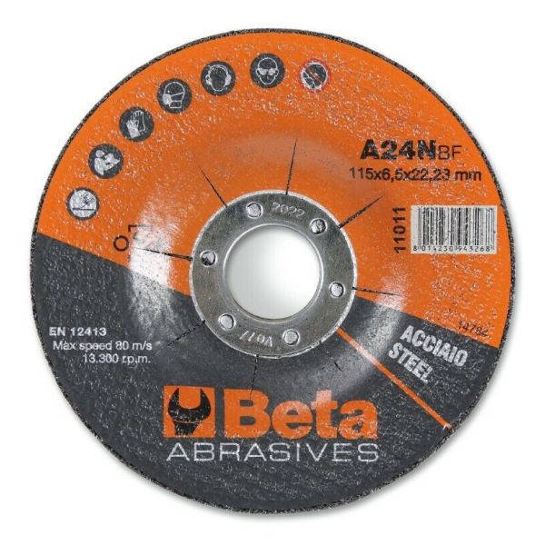 Beta Afbraamschijven tools ø125 mm voor staal met doorgezet center (10 stuks)