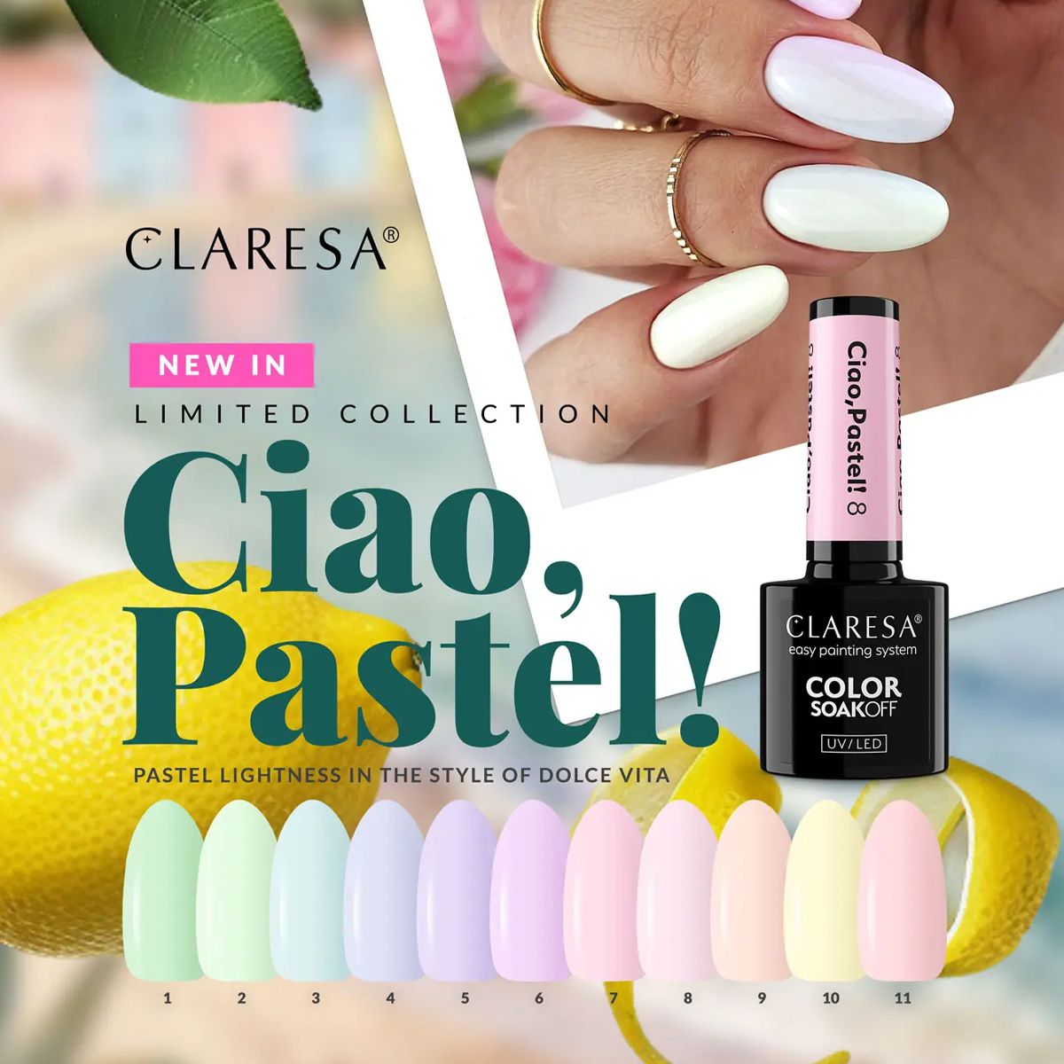 Claresa uv led gellak 5ml ciao pastel 4