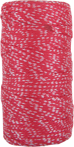CON:P pp touw 1mm 6kg rood wit bob 100m - b34178