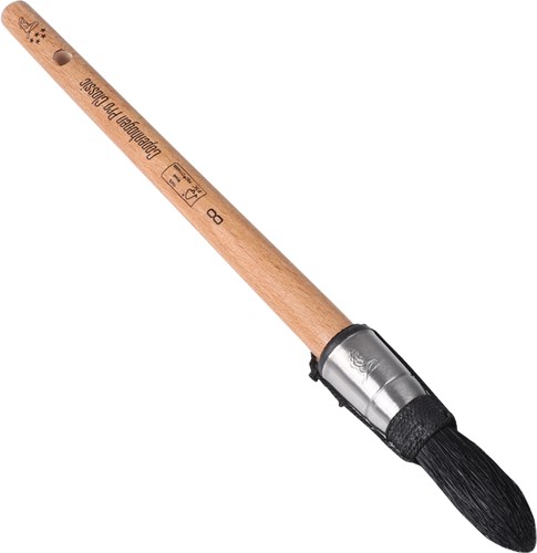 Copenhagen Pro classic patentpuntkwast - maat 8 - zwart chinees varkenshaar - fsc houten steel - 23.102.08