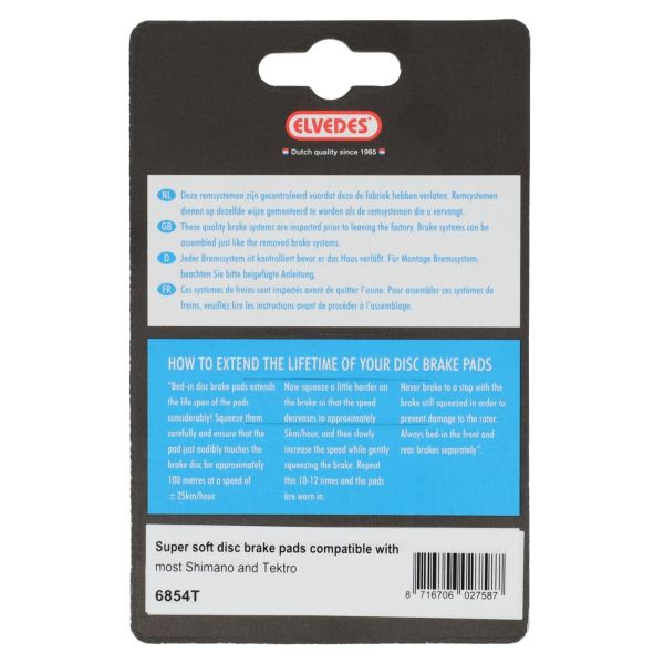 Elvedes Cable Systems BV Schijfremblokset shimano br-m375 elvedes 6854t - super zacht