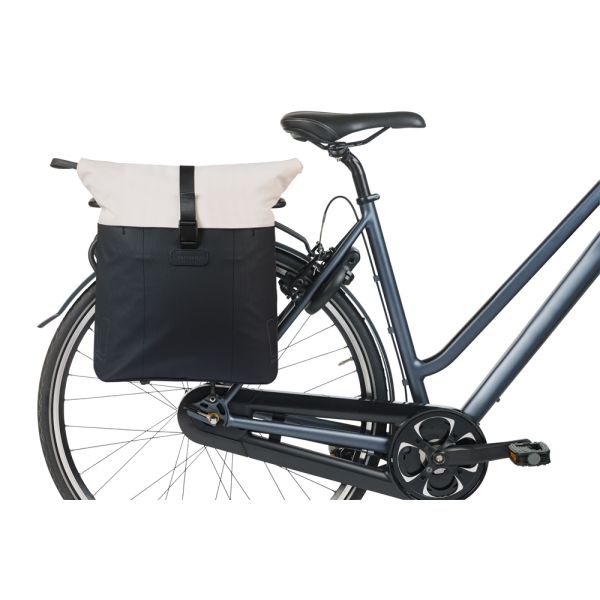 Basil B.V. Tas basil vive shopper wit zwart | mik hooks | 20l