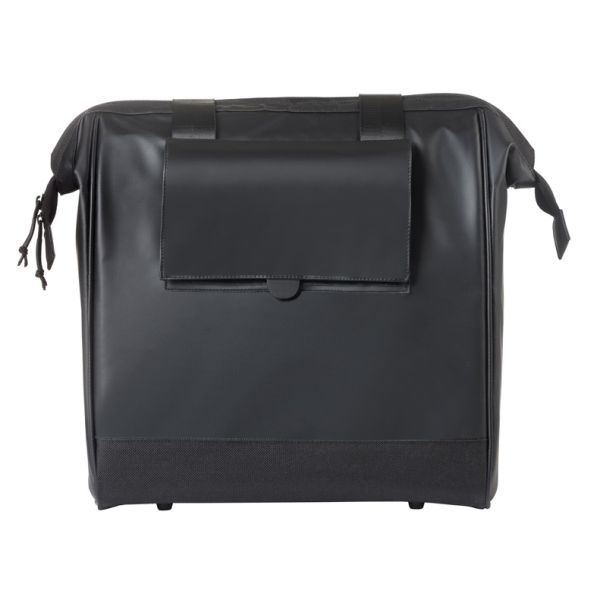 BASIL Tas grand tarpaulin shopper zwart mik hooks | 23l