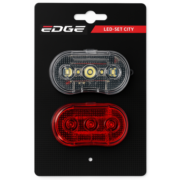 Edge Verlichtingset city - 3 led - voor + achter - inclusief batterijen