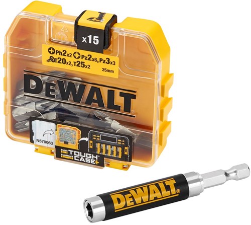 DeWalt Accessoires dt71511 | bitset met magnetische schroefgeleider | 15-delig - dt71511