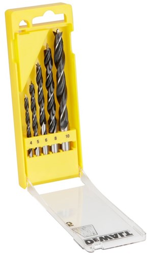 DeWalt Accessoires cassette, 5-delig, houtspiraalboor (ø4mm-10mm) - dt4535-qz