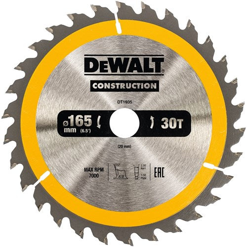 DeWalt Accessoires cirkelzaagblad 165x20x30t - dt1935-qz