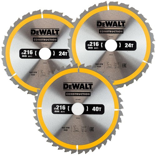 DeWalt Accessoires dt1962 | cirkelzaagblad | 216 x 30 mm | 3-pack - dt1962-qz