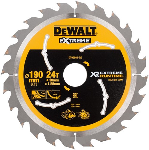 DeWalt Accessoires dt99562 xr cirkelzaagblad 190x30mm 24 tands - dt99562-qz