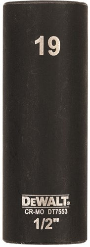 DeWalt Accessoires impact dop 19mm 1 2 (lang - 78mm) - dt7553-qz